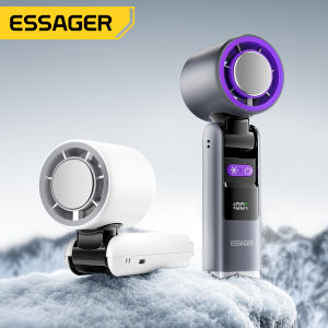Essager High speed Hand-Held Fans 4000mAh 100 Speeds Digital Display Flashlight Type C Charge Cooling Wind Desk Fans Foldable Refrigeration Stand Fan Portable Hand Table Mini Refrigerable High-speed Fan