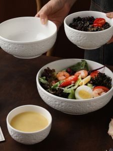 Pearl Pattern Ceramic Rice Bowl & Restaurant Ramen Bowl: Exquisite Tableware Design