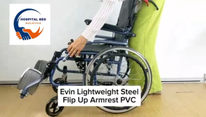 [Ready Stock] Lightweight Steel Wheelchair PVC With Flip Up Armrest & Footrest - MDA Approved