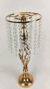 Vas Standing Akrilik Wajik Kristal Rak Berdiri Bunga Manik-manik Bahan Logam Besi Artificial untuk Hiasan Rumah Dekorasi Meja & Pesta Pelaminan Pernikahan Dekorasi Liburan Hotel Dekoratif