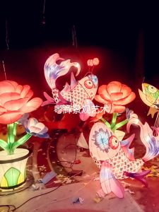 Large Size Carp And Goldfish Tail-Up Lanterns for Mid-Autumn Festival And Spring Festival Decorations Iron Art Lanterns