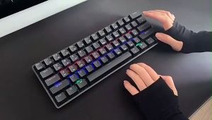 คีย์บอร์ดบลูทูธ คีย์บอร์ด blue switch / red switch คีย์บอร์ดไร้สาย keyboard mechanical คีย์บอร์ดมีสาย Bluetooth 5.0 TYPE C ไฟ Backlight RGB ปรับโหมดได้ 14 โหมด คีย์บอร์ดขนาดกระทัดรัด 61 คีย์