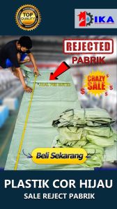 REJECT PLASTIK COR HIJAU BUTEK ECER PER 1 METER TERMURAH LEBAR ±70CM / PACKING ONLINE / 2 LAPIS COVER SHEET
