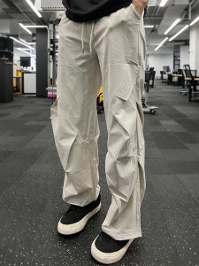 American Style Quick Dry Paratrooper Workwear Pants Men Summer Thin CleanFit Straight Casual Pleated Assault Pants