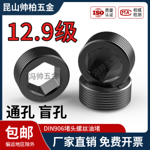 12.9 Grade Internal Hexagonal Plug M10 M12 M20 M22 M24 Throat Plug Oil Plug Screw Plug Alloy Steel Hex Head Screw Thread