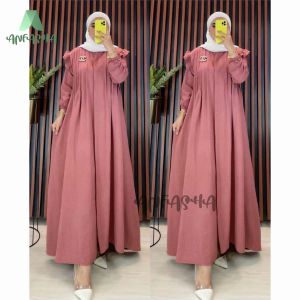 TERMURAH CIKA DRESS CRINKLE AIRFLOW / GAMIS WANITA MUSLIMAH BY TOKO ANFASHA
