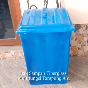 Bak Sampah Fiberglass Multi Fungsi Tampung air 58x35x35cm Packing Kayu 70L