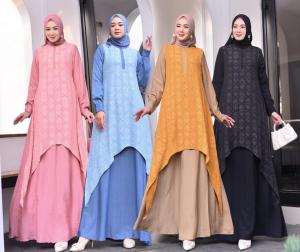 COD-MELAYU DRESS WANITA BAHAN POLO LINEN MIX JAGUAR 3D-GAMIS BUSUI MEWAH POLOS MODEL KEKINIAN 2023