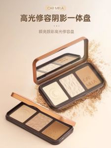 Carmela Three-in-One Eyeshadow Highlighter Contour Palette Matte Finish Face Illuminator Concealer Blush Cosmetic Tool