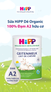 Sữa Dê hữu cơ HiPP 2 (400gr). Sữa dễ tiêu hoá tăng cường hệ miễn dịch cho bé nhạy cảm. (Date mới)