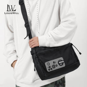 ผู้ชายแฟชั่น LouisWill กระเป๋าสะพายข้างกระเป๋าแบบยูนิเซ็กส์ผ้าอ๊อกซ์ฟอร์ดกระเป๋าคนส่งเอกสารลำลองหลายกระเป๋าขนาดใหญ่กันน้ำน้ำหนักเบากระเป๋าถนนกีฬาลำลองสำหรับการเดินทางกลางแจ้ง