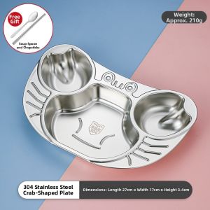 Stainless Steel Cartoon Childrens Partitioned Tray