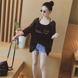 Ice Silk Exercise Mesh Yoga Short-Sleeved T-shirt Loose Sun Protection Bat Blouse Thin Top Summer Large Size Fat Girl