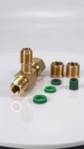 ​Quick Coupler Access Tee 1/4" SAE Valves Core Tee Adapter with Swivel Connector For Liquid Filling and Leak Detection Valve