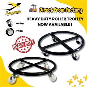 Metallogy D18 Thick 4 Wheel BigHeavy Iron Gas Tank Roller /Iron Gas Stand / Nylon Gas Roller Base / Roda Tong Gas