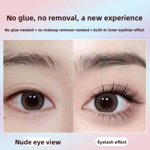 MENGJIESHANGPIN | Self-Adhesive Fake Eyelashes Cat Ear Design Natural Looking Easy To Use No Glue Required For Beginners Suitable For All Skin Types