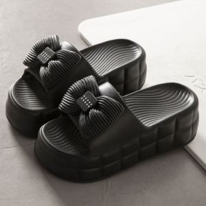 Dép Cao Gót Đế Mềm Phong Cách Hàn Quốc Cho Nữ Mùa Hè Thời Trang Thắt Nút Bướm Chống Trượt Đế Mềm Dép Xăng Đan