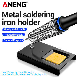 ANENG Universal Soldering Iron Stand Metal Support Holder Heat Insulation Base with Solder Tip Cleaner for Electronics Repair DI