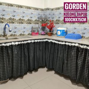 gorden kolong dapur bahan tebal udah ada tali tinggal pasang gampang