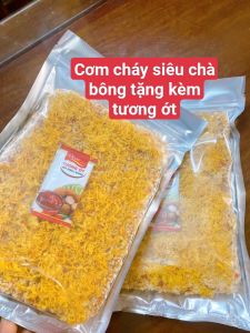 (1 gói )cơm cháy siêu chà bông thơm ngon giòn rụm tặng kèm tương ớt