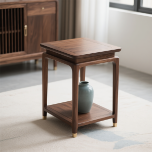 New Chinese Style Small Tea Table Black Walnut Wood Sofa Side Table Living Room Corner Cabinet Bedroom Bedside Table Desk