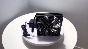 Quạt Tản Nhiệt Chó Mèo Thông Gió Hình Vuông 12CM Kèm Bộ Điều Tốc 1200RPM Quạt Làm Mát Gắn Chuồng