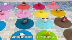 Silicone Cup Cover Lid Heat-resistant Leak Proof Glass Cup Covers Suction Anti Dust Coffee Drink Cover Cup Lid