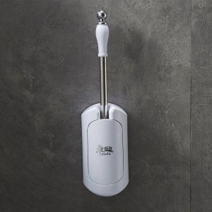 Toilet Brush Set Cleaning Soft Bristle No Dead Angles Toilet Cleaner Brush Holder Hole-Free Installation Durable Toilet Brush