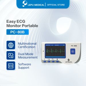 Lepu【MDA Approved 2 Year Warranty】Easy ECG Monitor Portable Wireless EKG Machine Handheld Heart Rate Monitor ECG Sensor Daily Self-Check At Home Telehealth Lead Wire Electrode Pad Set PC-80B