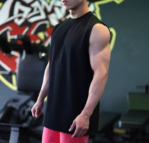 Loose Breathable Cotton Muscle T-Shirt Mens Sleeveless Fitness Training Tank Top Summer New Korean Style Sportswear