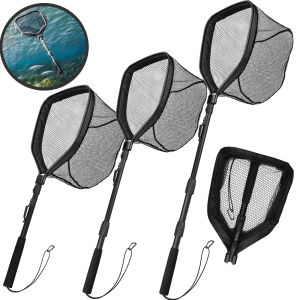 Floating Fishing Net Folding Fishing Landing Net Durable Nylon Fishing Net for Easy Fish Catch or Release Freshwater Saltwater