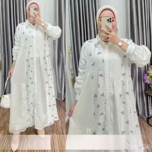 NANDO ATASAN LONG TUNIK WANITA KATUN PITA IMPORT BKK HK BRUKAT PREMIUM KEKINIAN VIRAL CANTIK