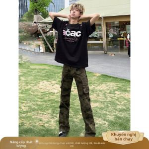 ZHUOCAN | Quần Jeans Dạng Ống Rộng Thẳng