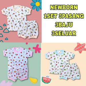 1Set 3Pasang Baby Baju Tidur👍New Born