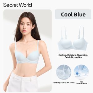 Secret World | Lifting Gathering Underwear For Small Breasts Invisible Seamfree Summer Thin Bra