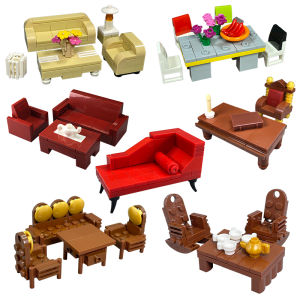Đồ Chơi Khối Xây Dựng Cổ Điển MOC BRICKS Bộ Đồ Chơi Mô Phỏng Ghế Sofa Hiện Đại Đơn Giản Đồ Trang Trí Nhà Cửa Đồ Chơi Cho Trẻ Em