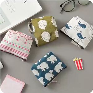 กระเป๋าใส่เหรียญ ซิปผ้า คางหมู ใส่สตางค์ ขนาดมินิ พกพาสะดวก ใส่เครื่องสำอาง มีให้เลือกหลายสี ดีไซน์สวย