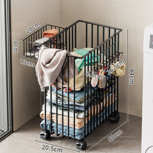 WUBUWEI | Bathroom Laundry Hamper With Wheels Folding Storage Basket