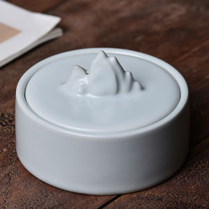 ถังหมึกสีดำทองพร้อมฝาถังหมึกมัลติฟังก์ชั่นแท่นวางหมึกสามารถใส่หมึกได้จานที่วางปากกาเซรามิกที่วางน้ำหมึกส่งผ้าสักหลาดชุดเครื่องเขียนสี่สมบัติในห้องหนังสือสระหมึกรูปปลาเล็กลายดอกบัวจานเขียนตัวอักษรจีนภาพวาดจีนชามหมึกแตกน้ำแข็ง