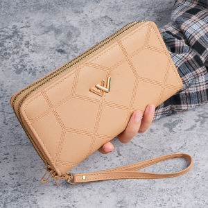 Ví Dài Cao Cấp Dành Cho Nữ Có Khóa Kéo Đôi Túi Ly Hợp Thời Trang Sức Chứa Lớn Có Ngăn Đựng Điện Thoại Di Động Da PVC