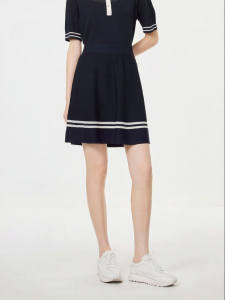 Koradior | Stripe Knit Bodycon Skirt Mid-Length