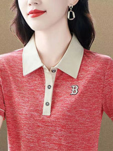 Casual Short Sleeve Polo Shirt Womens Summer 2025 New Style Loose plus Size Trendy Top Half Sleeve T-Shirt Fashionable