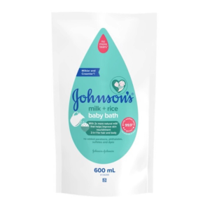 Johnsons Milk+Rice Baby Bath 600ml Refill