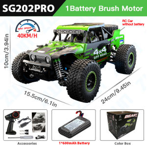 SG202MAX SG202PRO 1:20 55KM/H 2.4G RC Car With LED Light 4WD Brushless Electric High Speed Off-Road Remote Control Toys For Kid
