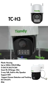 Tiandy TC-H3 4MP Smart IP Kamera PT WiFi Color POE Camera CCTV Outdoor