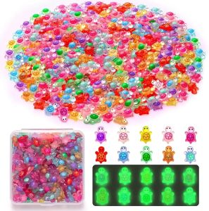 =*50-200pcs Glow in The Dark Resin Turtle Figurines . Cute Miniatures for Fairy Garden Micro Landscape Dollhouse Decor Crafts