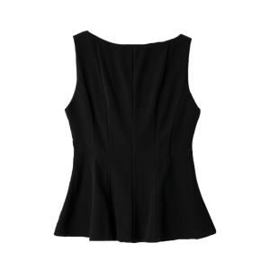 PIAOYA | Sleeveless Flared Hem Fitted Blouse