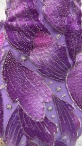 African Beaded Lace Fabric 2026 High Quality French Sequins Groom Embroidery Lace Dress Fabric For Evening Dress Sewing 5 Yards