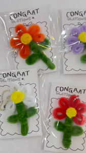 (10 ชิ้น) การ์ดดอกไม้ ฟรีพวงกุญแจ ขนาด 3*5 นิ้ว