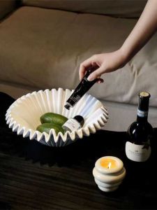 Modern Luxury Wave Shaped Candy Tray Storage Home Decorations Living Room Coffee Table Entrance Hall Desktop Accessories